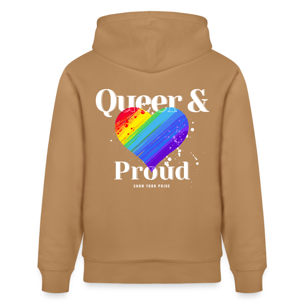 Queer & Proud | Pride Bio-Hoodie Unisex - Karamell