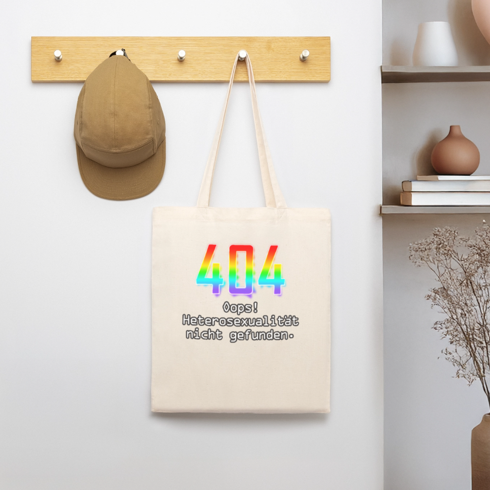 404 ERROR: Heterosexualität nicht gefunden. Pride Bio-Stoffbeutel - Weißgrau