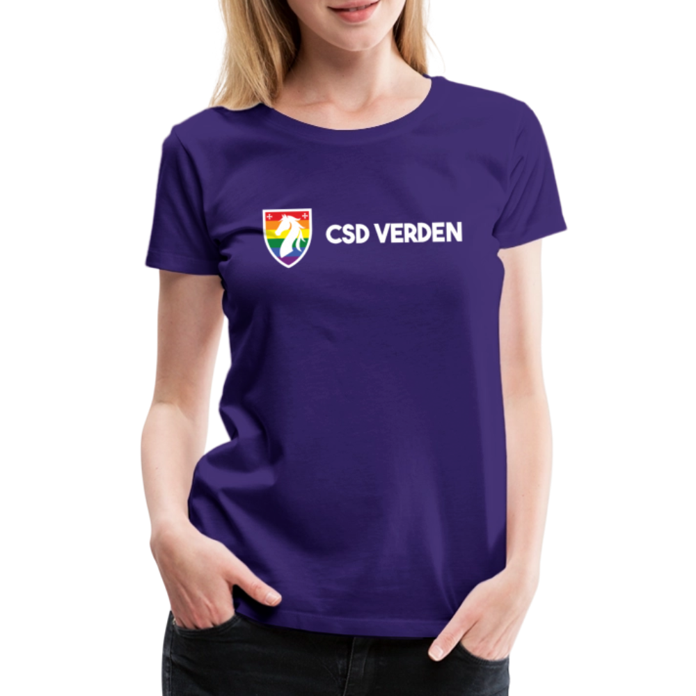 CSD Verden Premium Pride T-Shirt Tailiert Doppelseitig - Lila