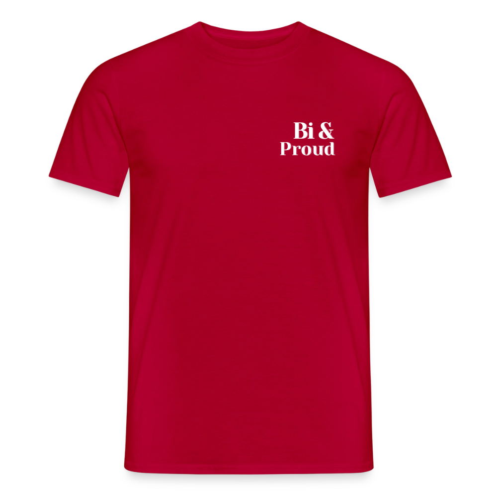 Bi & Proud | Regenbogenherz Pride T-Shirt - Rot