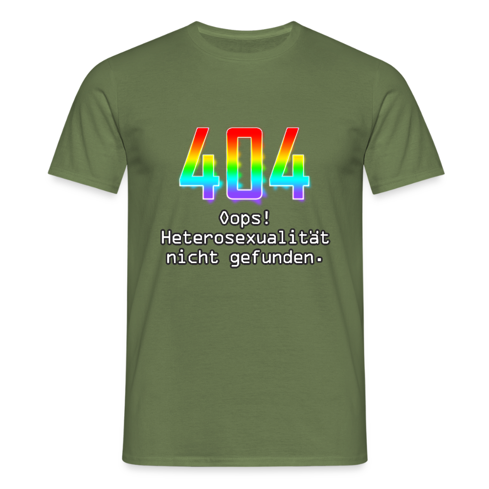 Error: 404 - Keine Heterosexualität Pride T-Shirt - Militärgrün