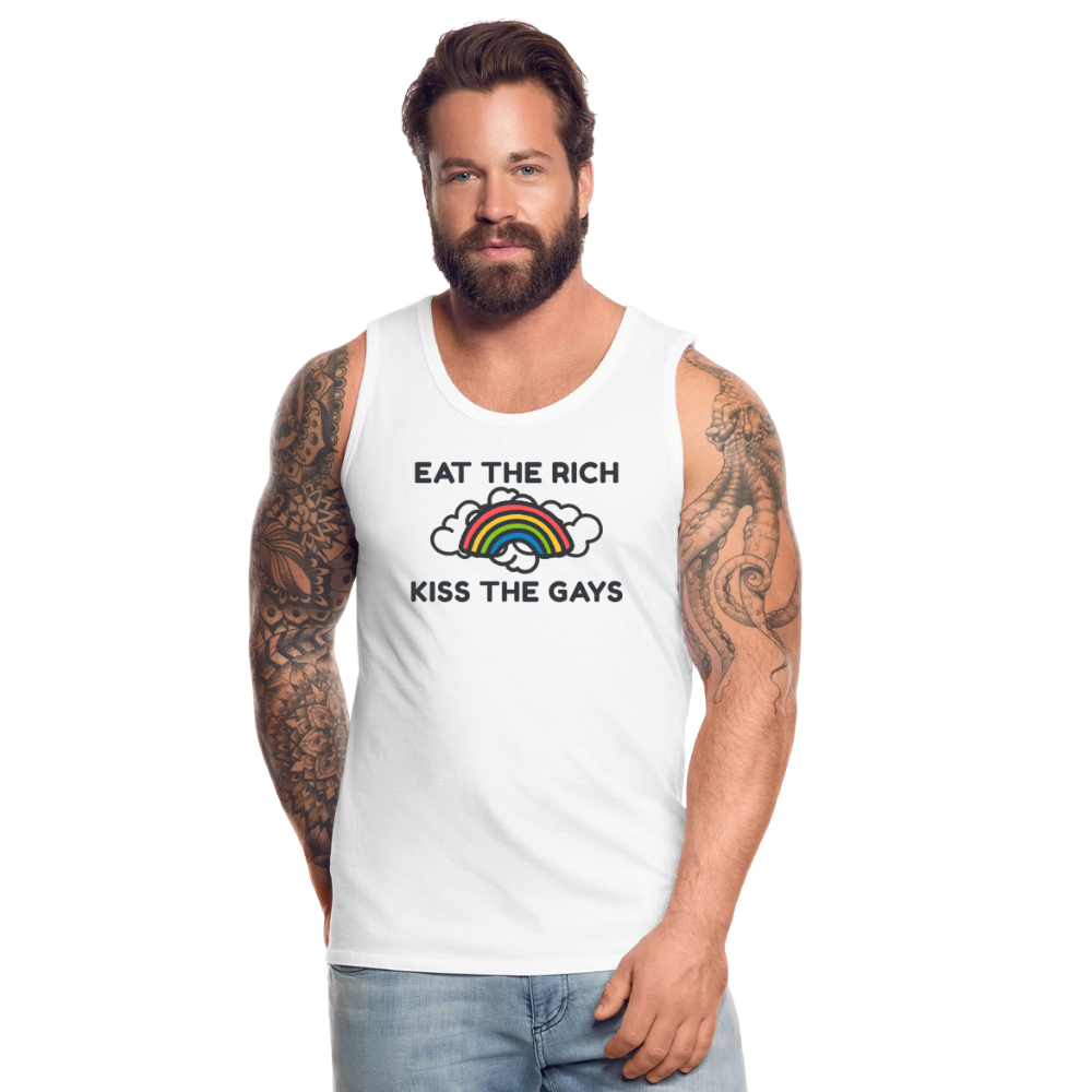 Eat the Rich, Kiss the Gays! Premium Tank Top - Weiß