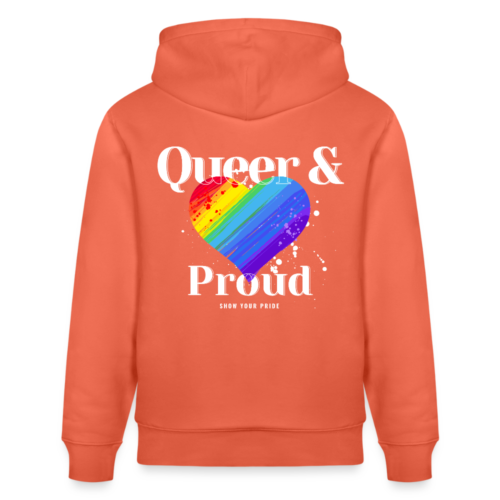 Queer & Proud | Pride Bio-Hoodie Unisex - Hellrot