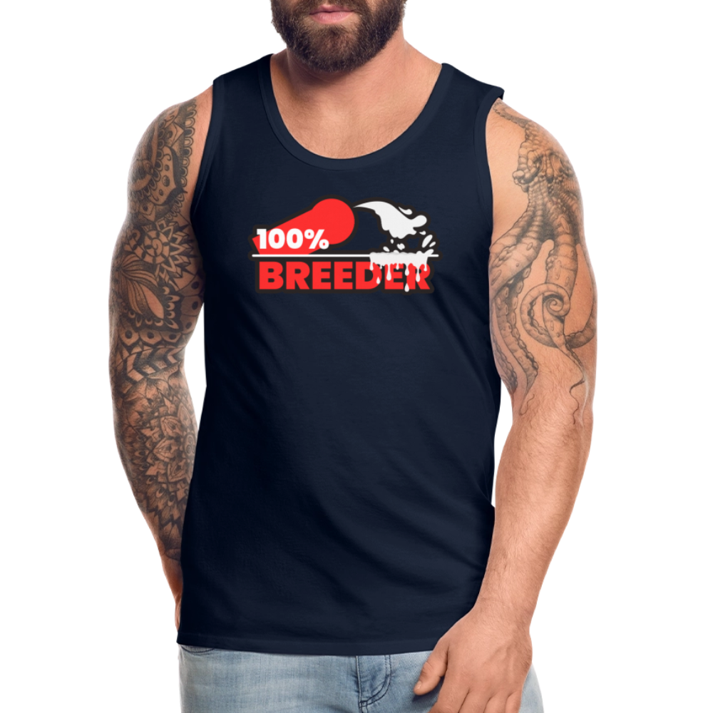 100% BREEDER | Kink Fetish Pride Premium Tank Top - Navy