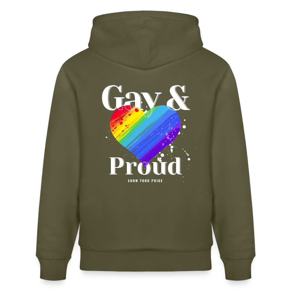 Gay & Proud | Pride Bio-Hoodie Unisex - Khaki Grün