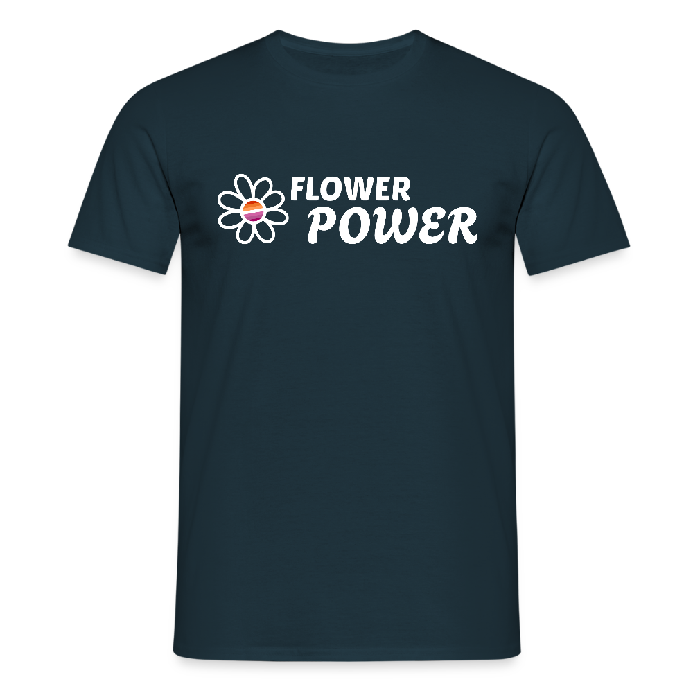 Flower Power! | Lesbian Pride T-Shirt - Navy