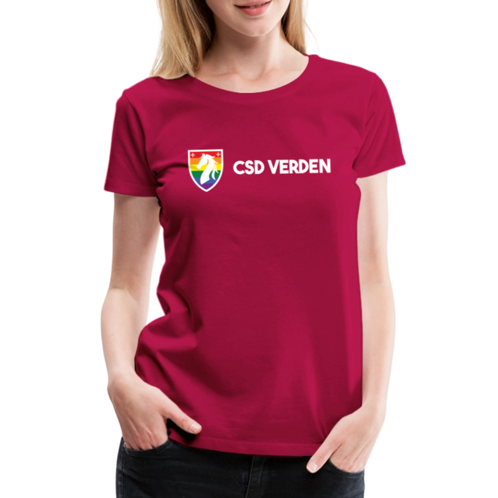 CSD Verden Premium Pride T-Shirt Tailiert Doppelseitig - dunkles Pink