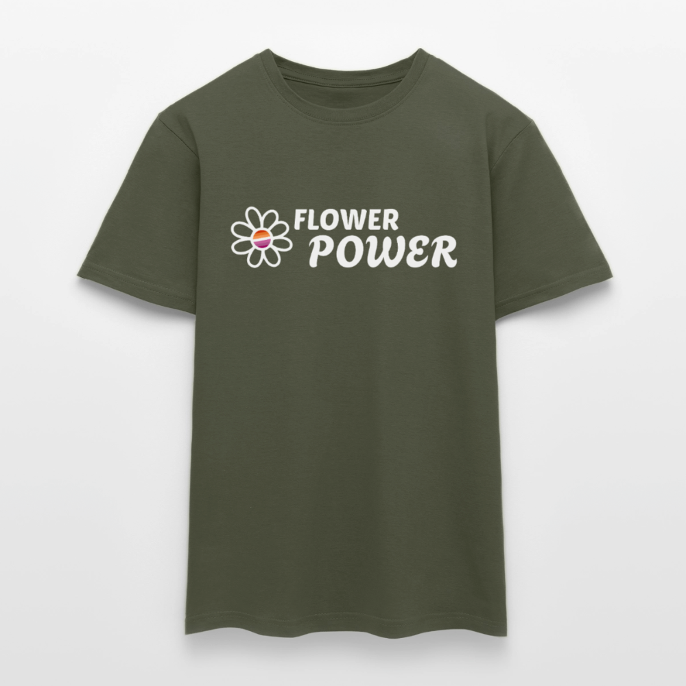 Flower Power Lesbisch T-Shirt | Retro WLW Pride LGBTQ - Militärgrün