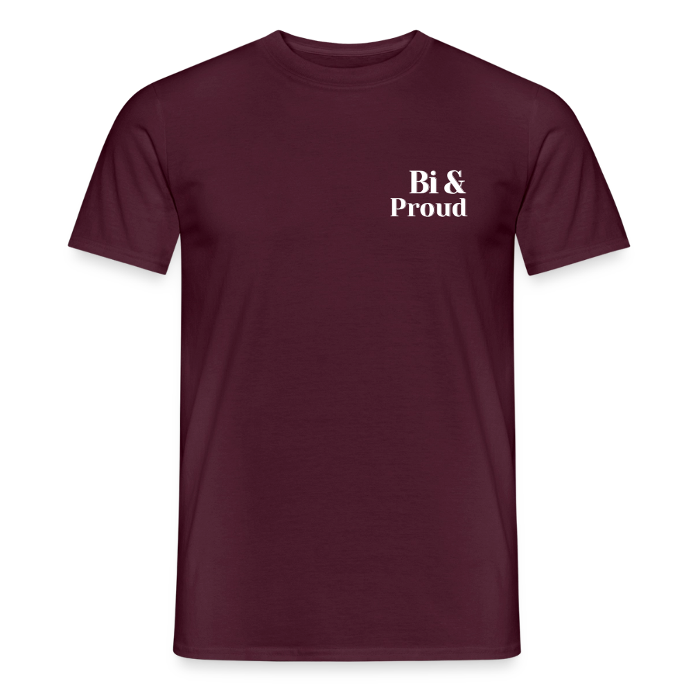 Bi & Proud | Regenbogenherz Pride T-Shirt - Ziegelrot