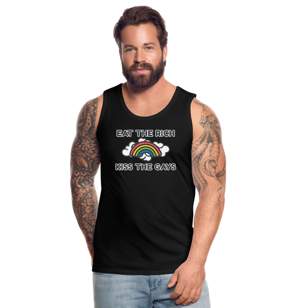 Eat the Rich, Kiss the Gays! Premium Tank Top - Schwarz