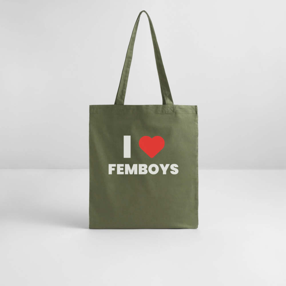 I LOVE FEMBOYS | Kink Fetish Pride Bio-Stoffbeutel - Khaki