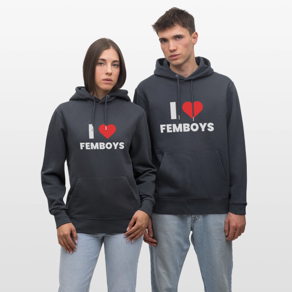 I LOVE FEMBOYS | Kink Fetish Pride Bio-Hoodie Unisex - Indigoblau
