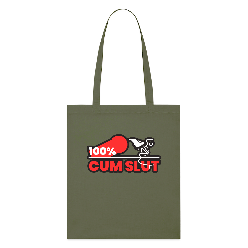 100%CUM SLUT | Kink Fetish Pride Bio-Stoffbeutel - Khaki