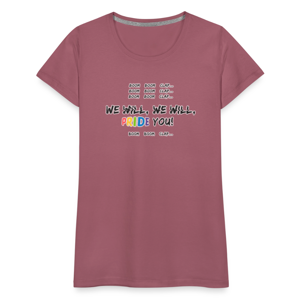 We Will PRIDE You! T-Shirt - tailiert (schwarze-schrift) - Malve