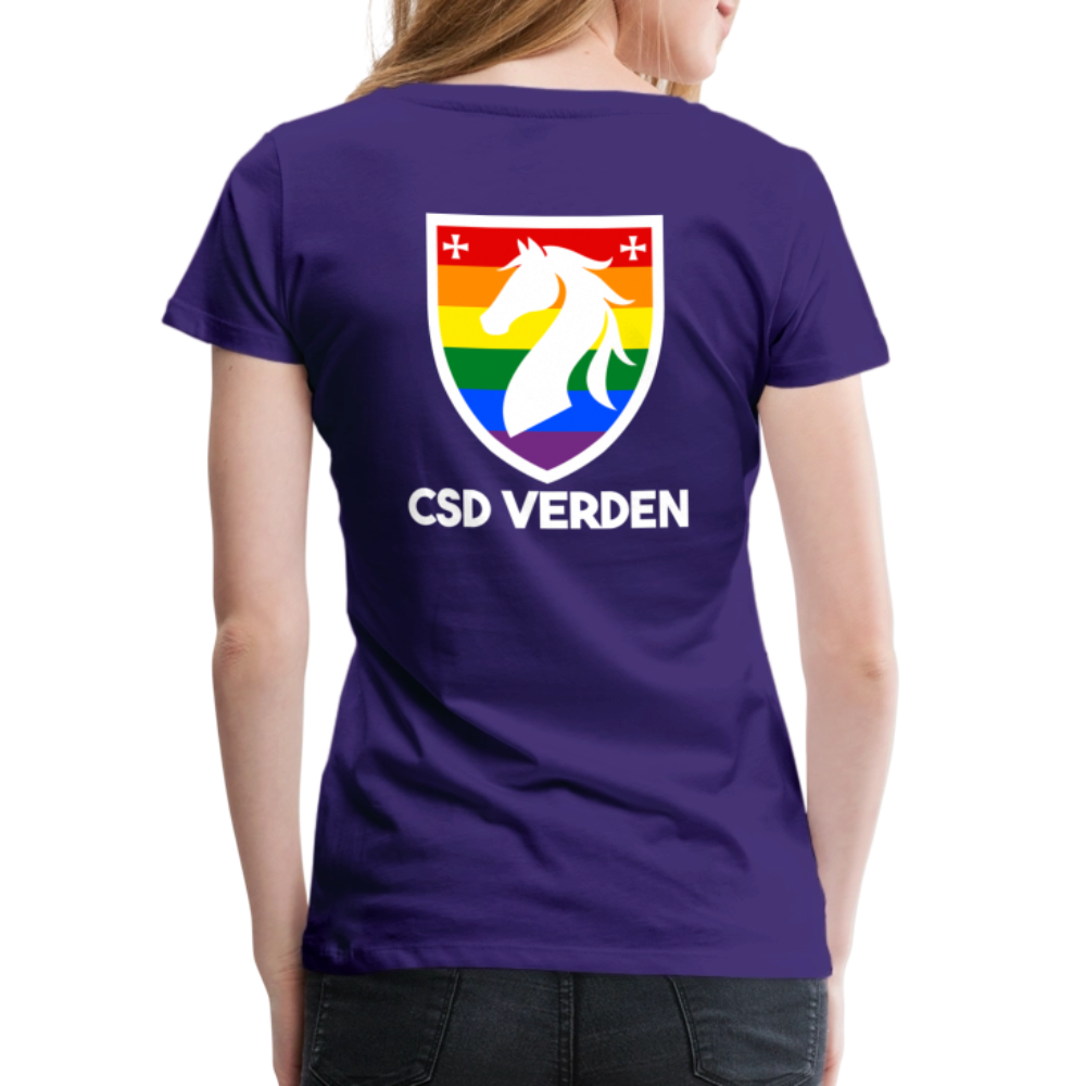 CSD Verden Premium Pride T-Shirt Tailiert Doppelseitig - Lila