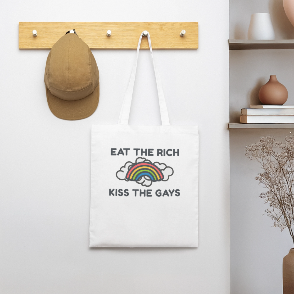 Eat the Rich, Kiss the Gays! Bio-Stoffbeutel - Weiß