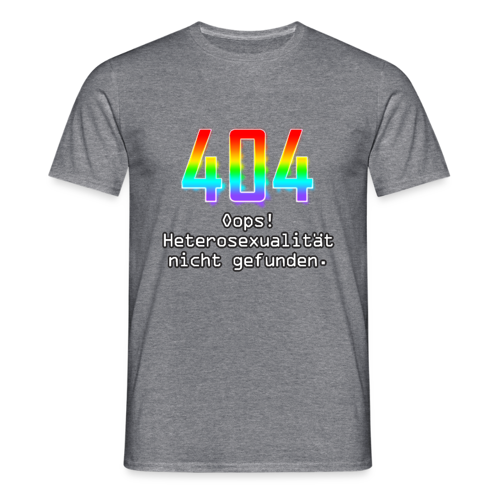 Error: 404 - Keine Heterosexualität Pride T-Shirt - Graphit meliert