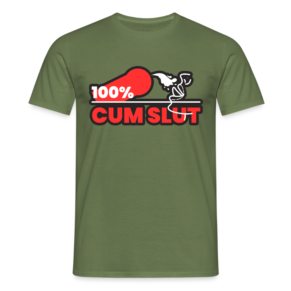 100% CUM SLUT | Kink Fetish Pride T-Shirt - Militärgrün