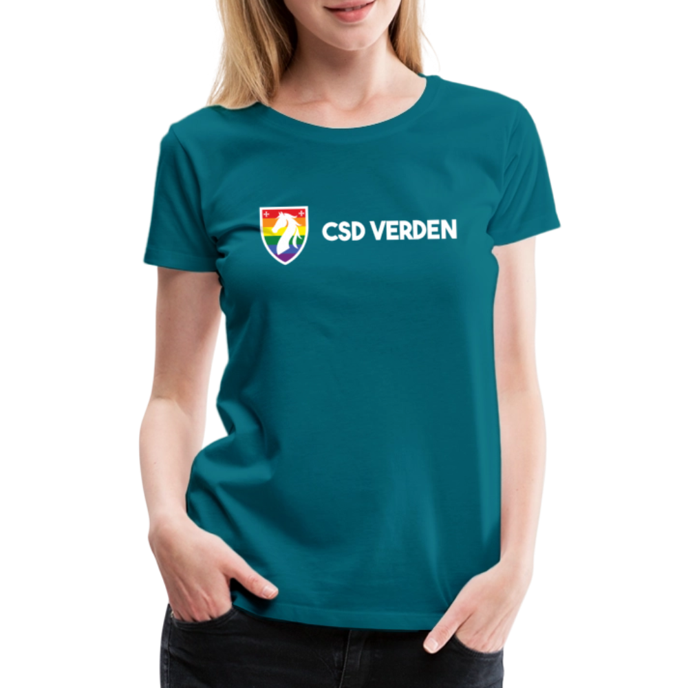 CSD Verden Premium Pride T-Shirt Tailiert Doppelseitig - Divablau