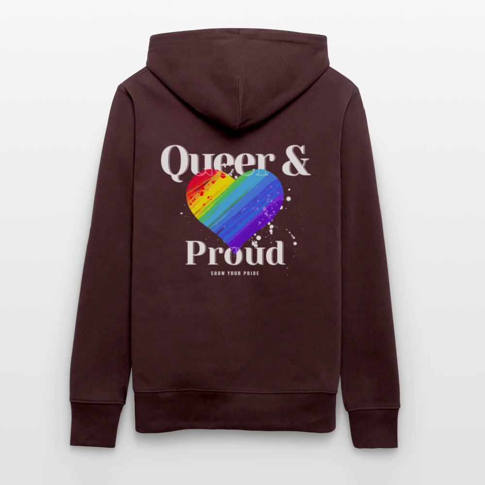 Queer & Proud | Pride Bio-Hoodie Unisex - Maroon