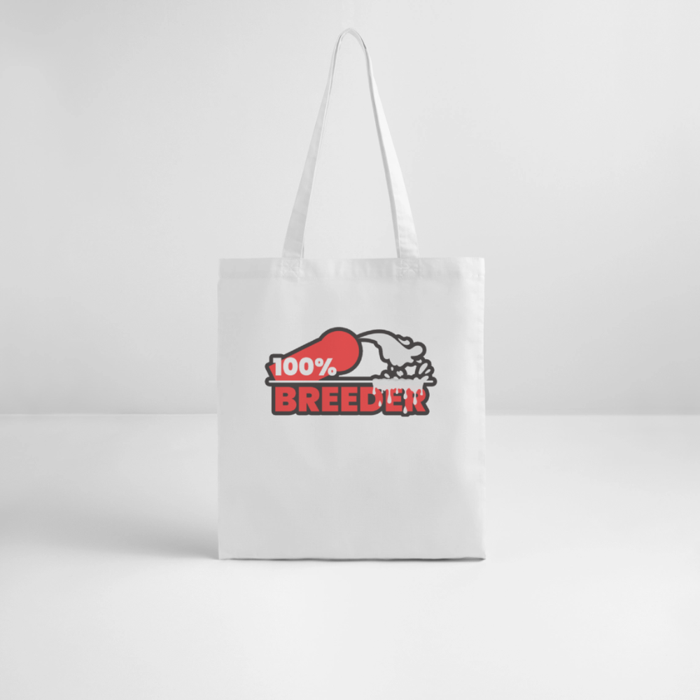 100% BREEDER | Kink Fetish Pride Bio-Stoffbeutel - Weiß