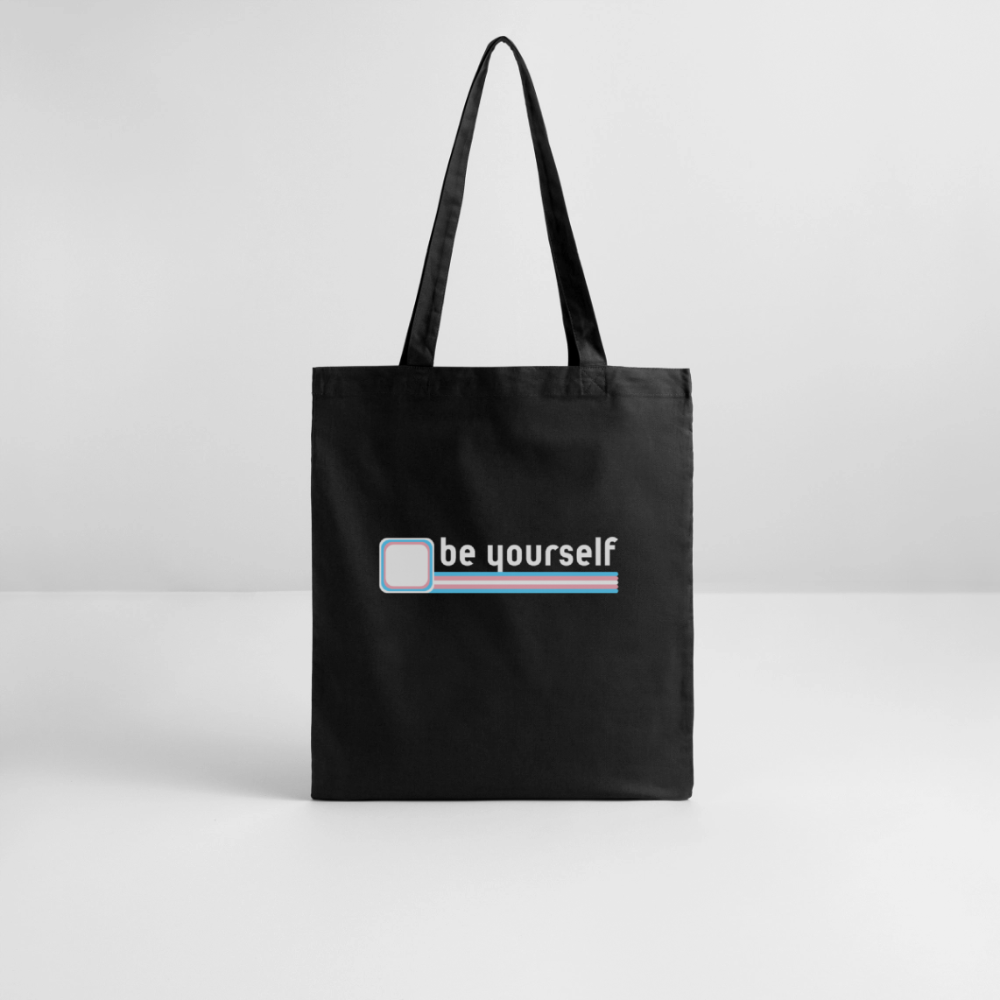 "be yourself" | Trans Pride Bio-Stoffbeutel - Schwarz