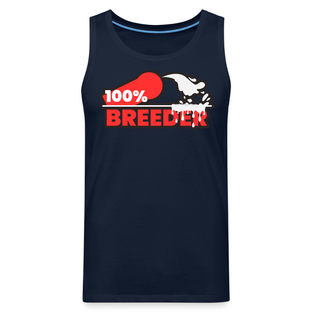 100% BREEDER | Kink Fetish Pride Premium Tank Top - Navy
