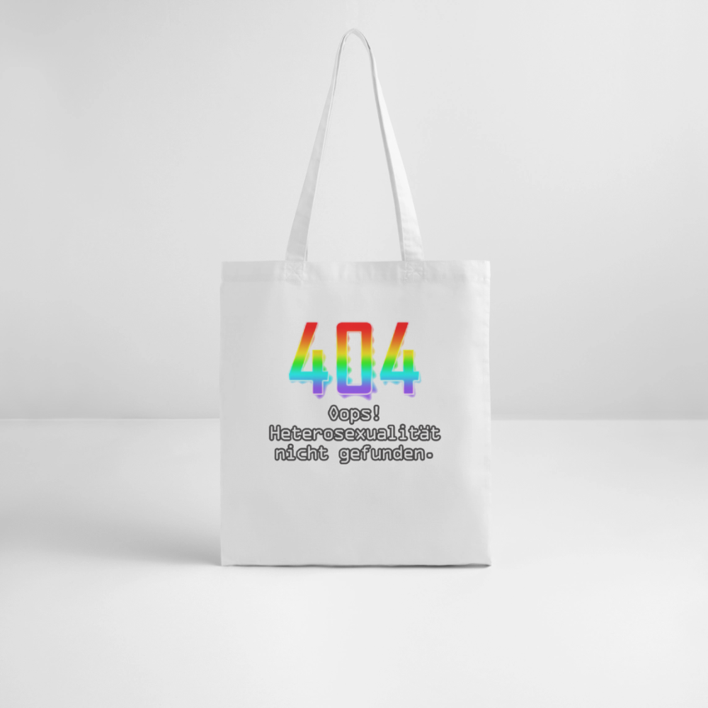 404 ERROR: Heterosexualität nicht gefunden. Pride Bio-Stoffbeutel - Weiß