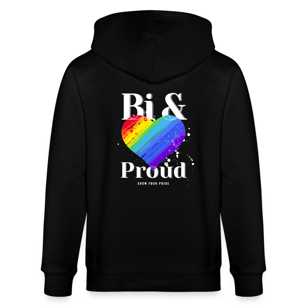 Bi & Proud | Pride Bio-Kapuzenjacke Unisex - Schwarz