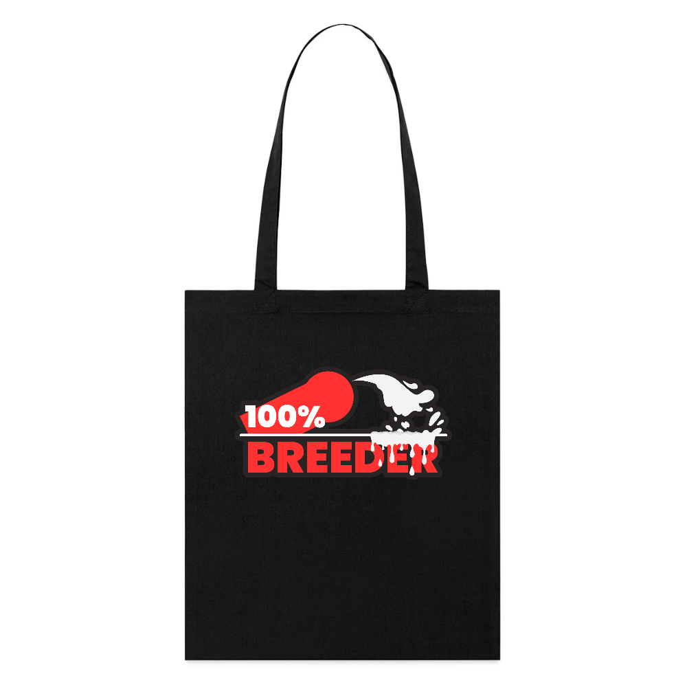 100% BREEDER | Kink Fetish Pride Bio-Stoffbeutel - Schwarz