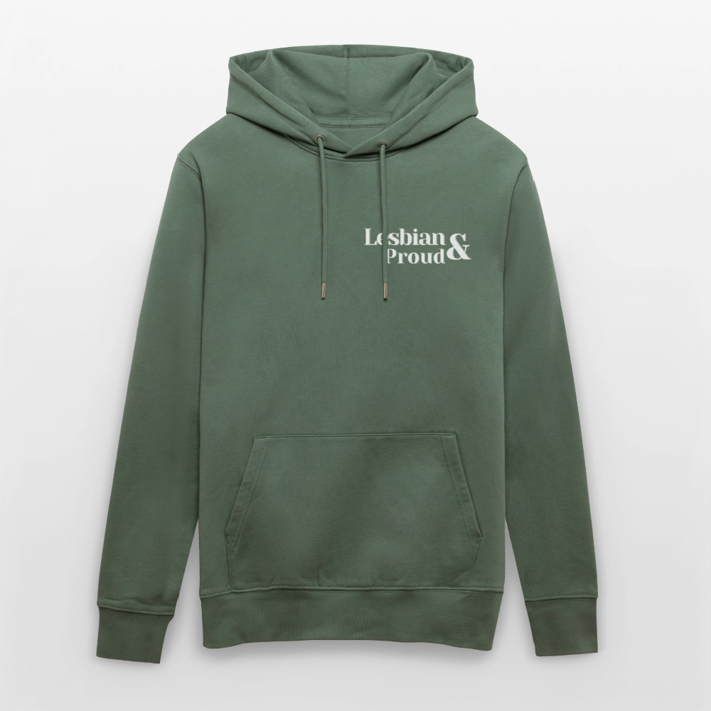 Lesbian & Proud | Pride Bio-Hoodie Unisex - Tanngrün