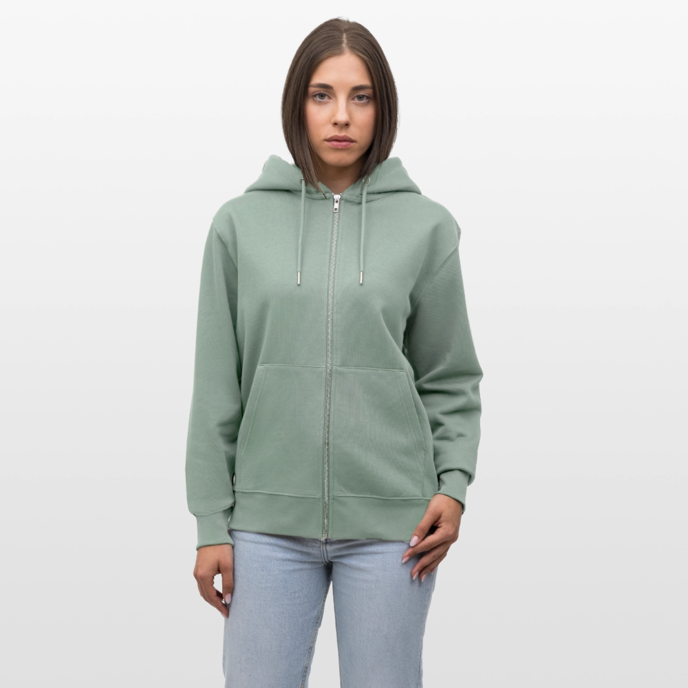 Queer & Proud | Pride Bio-Kapuzenjacke Unisex - Helles Graugrün