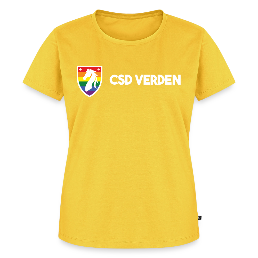 CSD Verden Premium Pride T-Shirt Tailiert Doppelseitig - Sonnengelb