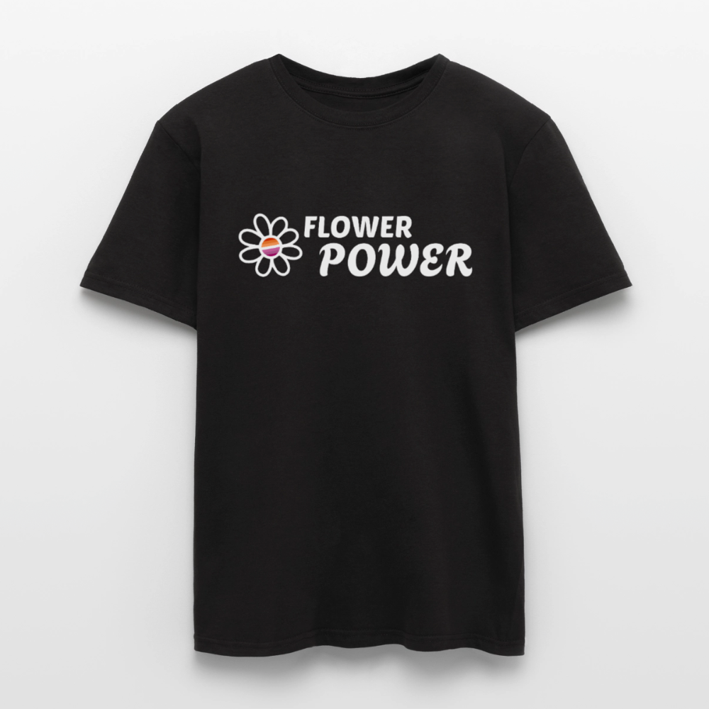 Flower Power Lesbisch T-Shirt | Retro WLW Pride LGBTQ - Schwarz