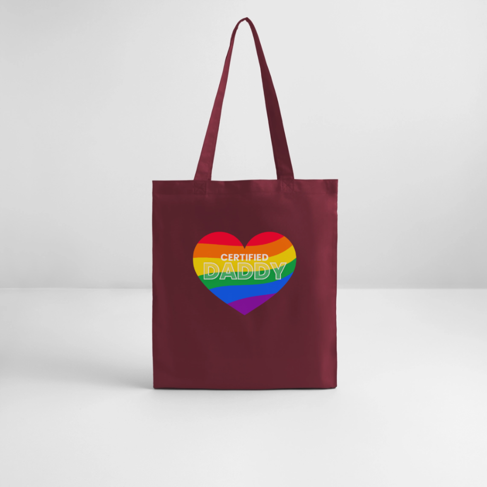 CERTIFIED DADDY | Kink Fetish Pride Bio-Stoffbeutel - Burgunderrot