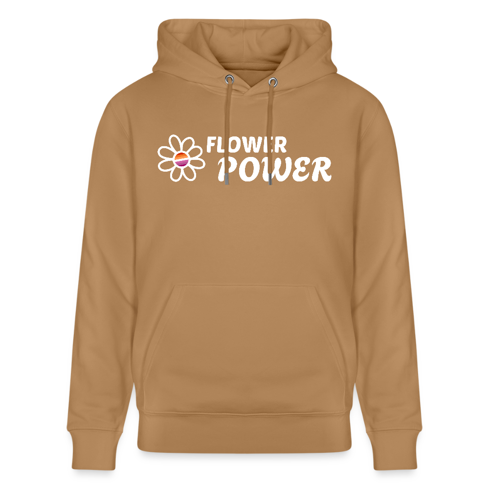 Flower Power | Lesbian Pride Bio-Hoodie Unisex - Karamell