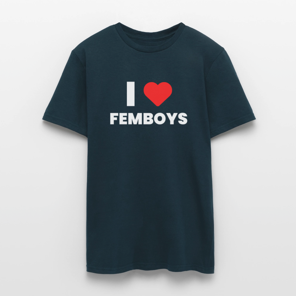 I LOVE FEMBOYS | Kink Fetish Pride T-Shirt - Navy