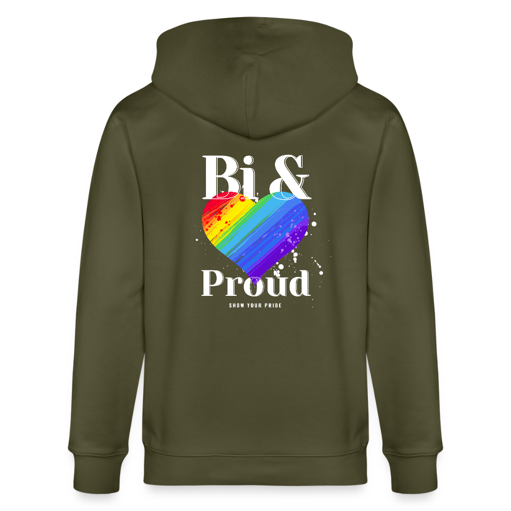 Bi & Proud | Pride Bio-Kapuzenjacke Unisex - Khaki