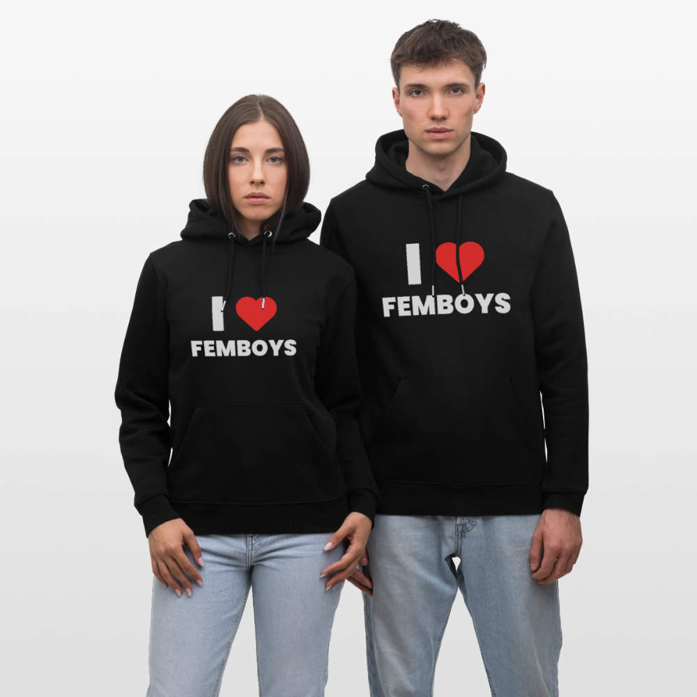 I LOVE FEMBOYS | Kink Fetish Pride Bio-Hoodie Unisex - Schwarz