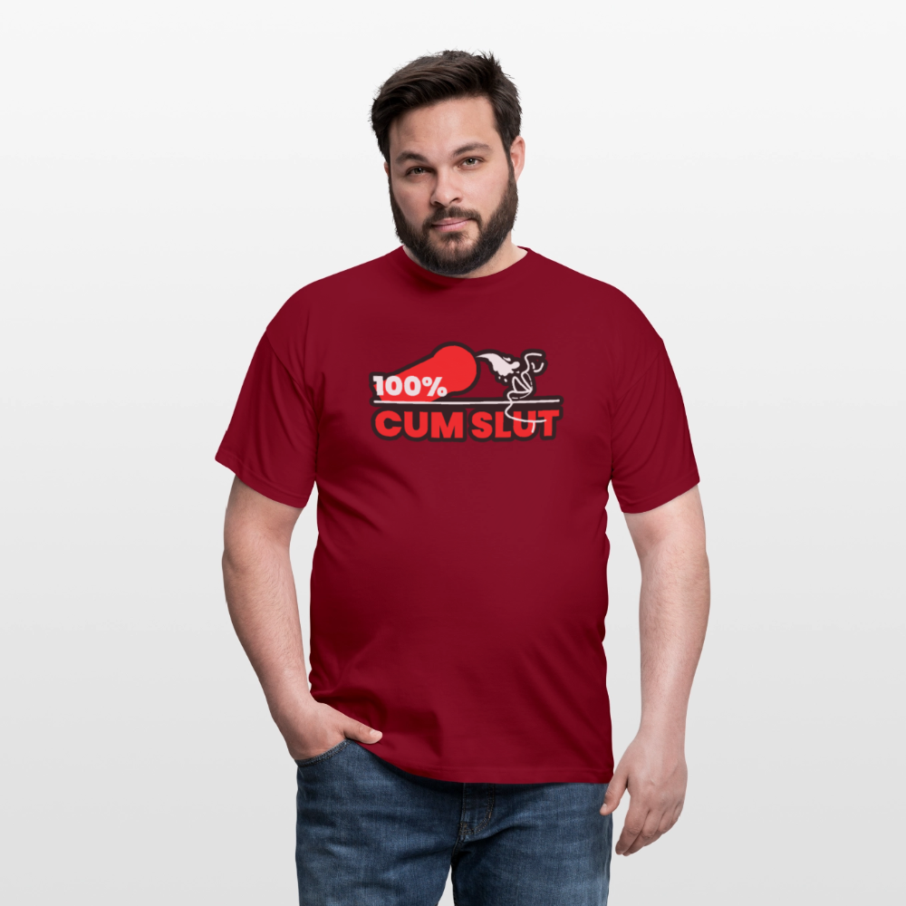 100% CUM SLUT | Kink Fetish Pride T-Shirt - Ziegelrot