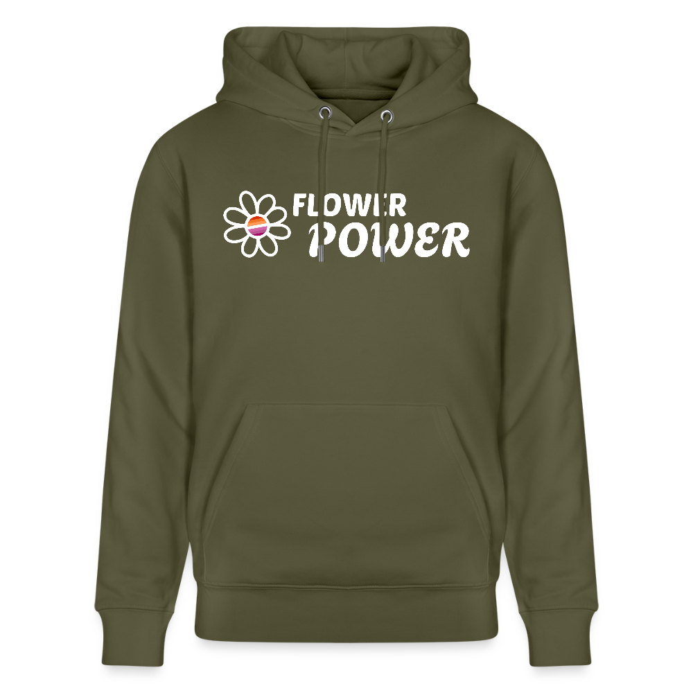 Flower Power | Lesbian Pride Bio-Hoodie Unisex - Khaki Grün