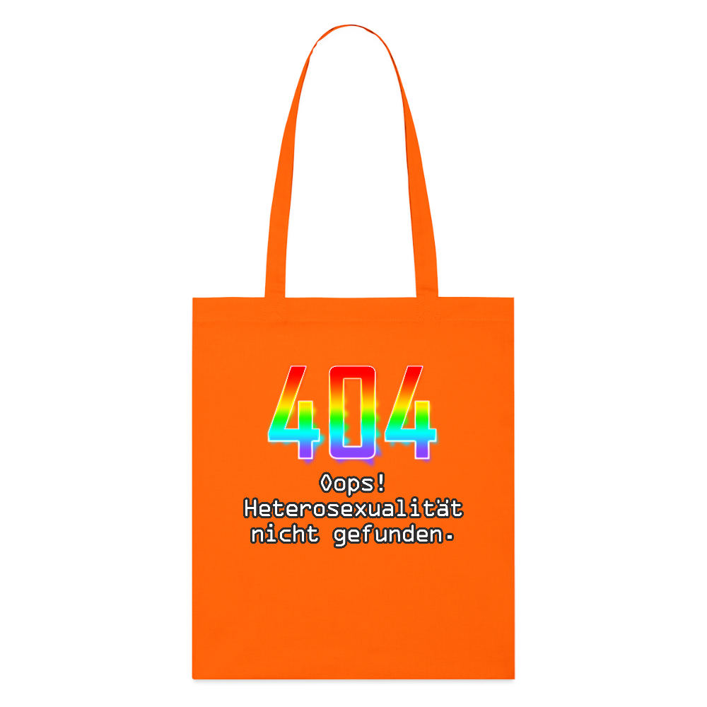 404 ERROR: Heterosexualität nicht gefunden. Pride Bio-Stoffbeutel - Tieforange