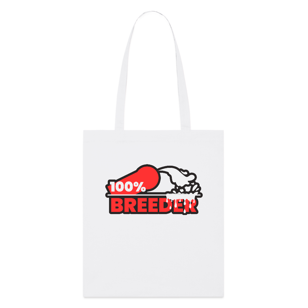 100% BREEDER | Kink Fetish Pride Bio-Stoffbeutel - Weiß