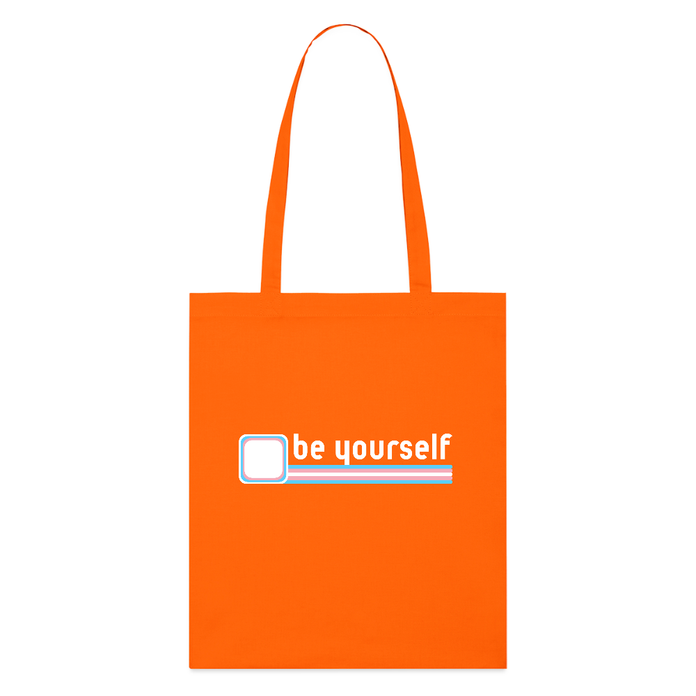 "be yourself" | Trans Pride Bio-Stoffbeutel - Tieforange