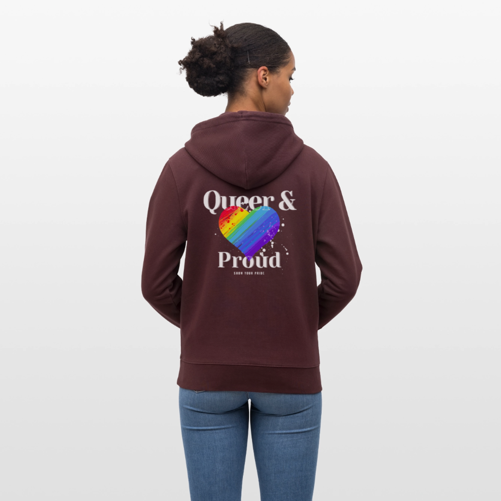Queer & Proud | Pride Bio-Hoodie Unisex - Maroon