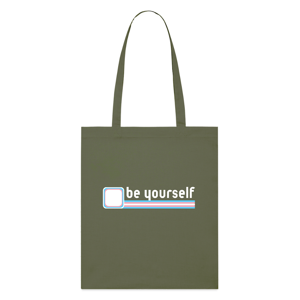 "be yourself" | Trans Pride Bio-Stoffbeutel - Khaki