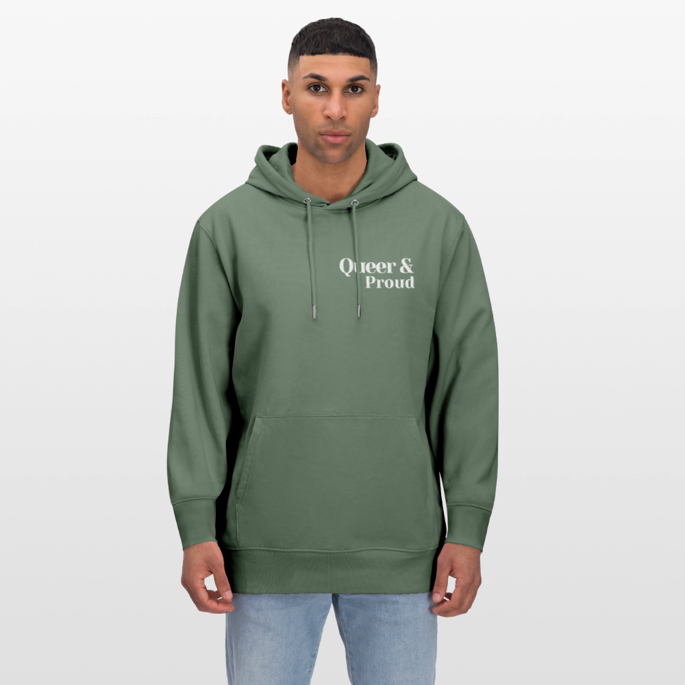Queer & Proud | Pride Bio-Hoodie Unisex - Tanngrün