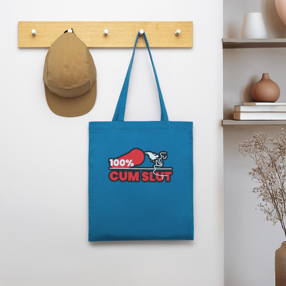 100%CUM SLUT | Kink Fetish Pride Bio-Stoffbeutel - Königsblau