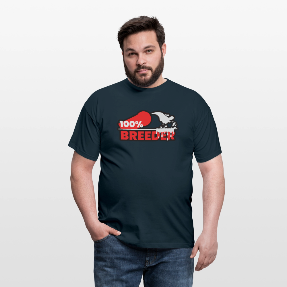 100% BREEDER | Kink Fetish Pride T-Shirt - Navy