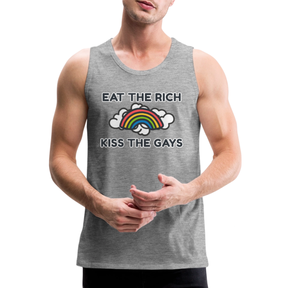 Eat the Rich, Kiss the Gays! Premium Tank Top - Grau meliert